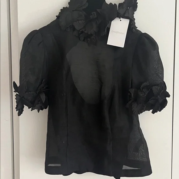 Zimmermann Black Floral Embellished Blouse new with tag. - Picture 3 of 6